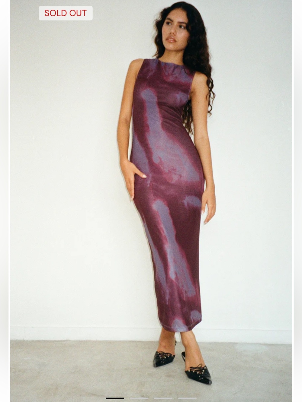 Fayola Printed Maxi Dress In Watercolour Wine